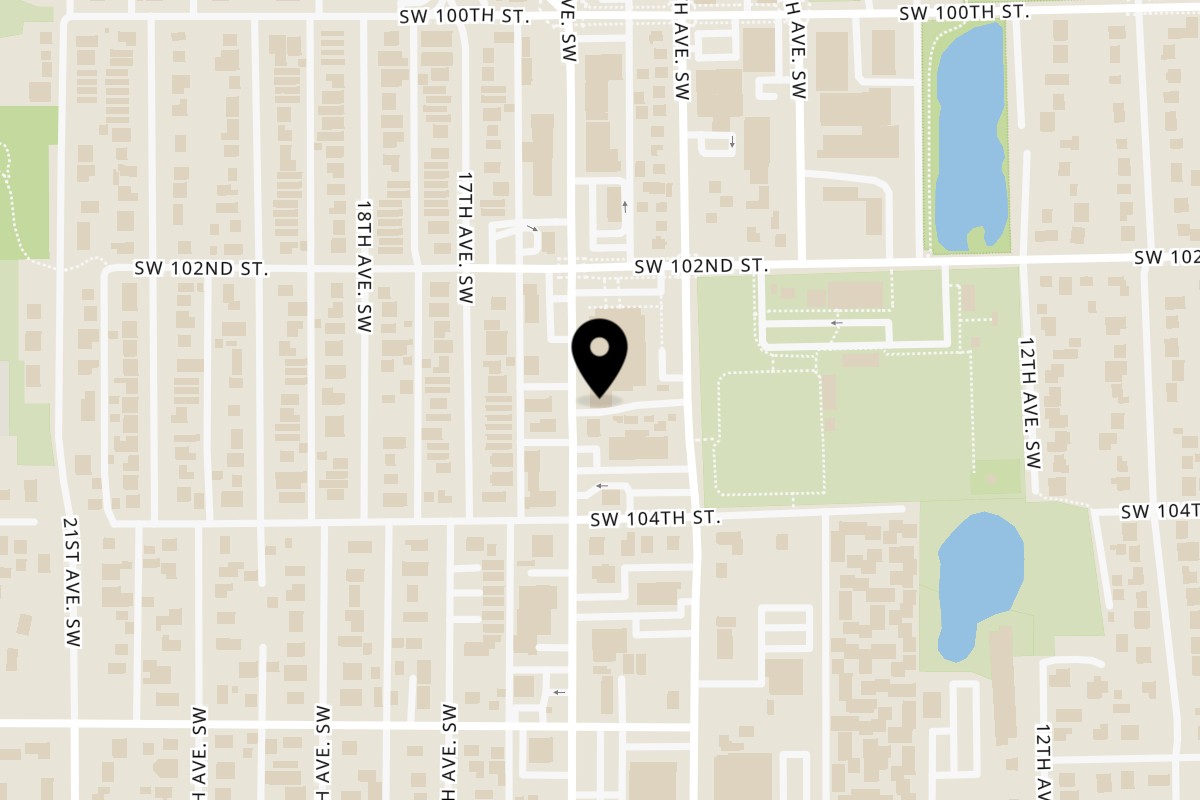 Map showing the location of El Gran Taco on 10230 16th Ave SW in Seattle